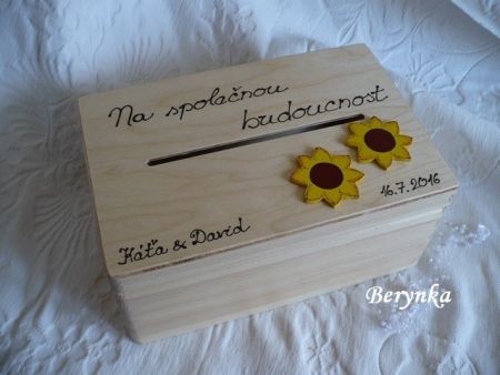 Svatební bedýnka - přírodní se slunečnicemi