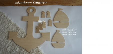 Dřevěné výřezy - námořnické motivy VÝPRODEJ