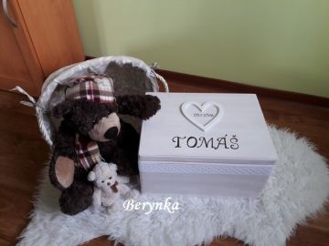 Dřevěná vzpomínková bedýnka s patinou