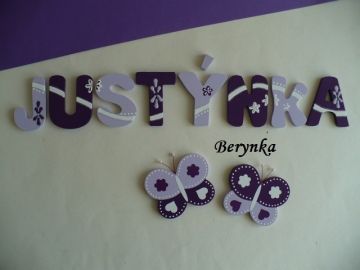 Dřevěná písmenka "s linkou a stříbrným zdobením"