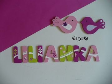Dřevěná písmenka "s linkou a stříbrným zdobením"