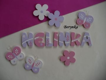 Dřevěná písmenka "s linkou a stříbrným zdobením"