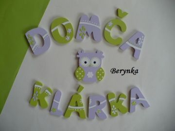 Dřevěná písmenka "s linkou a stříbrným zdobením"