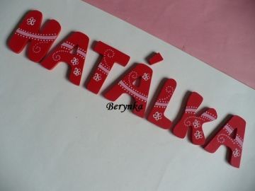 Dřevěná písmenka "s linkou a stříbrným zdobením"