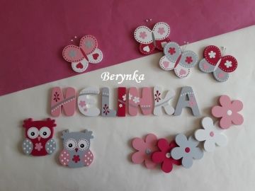 Dřevěná písmenka "s linkou a stříbrným zdobením"