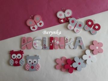 Dřevěná písmenka "s linkou a stříbrným zdobením"