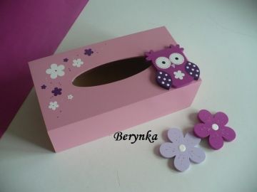 Dřevěné dekorace - fialová a růžová