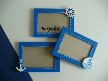 Dřevěný fotorámeček s námořnickou dekorací