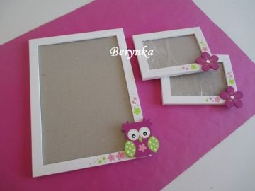 Dřevěný fotorámeček se sovičkou