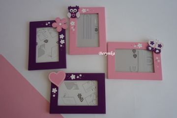 Dřevěný fotorámeček se sovičkou