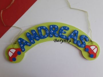 Jmenovka s autíčkem