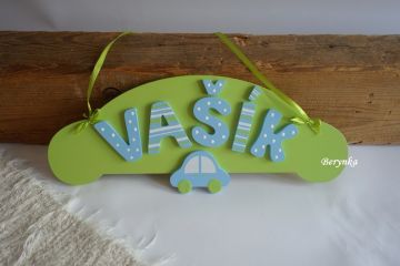 Jmenovka s autíčkem