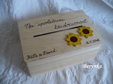 Svatební bedýnka - přírodní se slunečnicemi