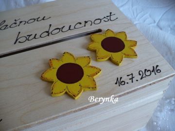Svatební bedýnka - přírodní se slunečnicemi