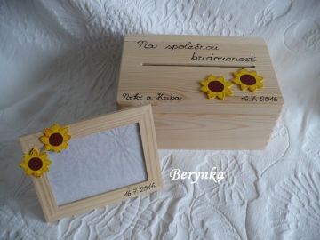 Svatební bedýnka - přírodní se slunečnicemi