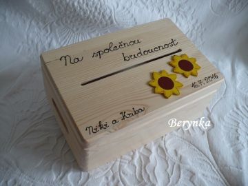 Svatební bedýnka - přírodní se slunečnicemi