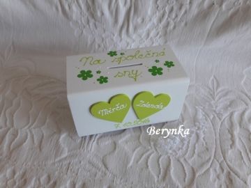 Svatební pokladnička se srdíčky a kytičkami