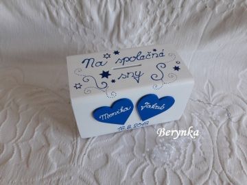 Svatební pokladnička se srdíčky a kytičkami