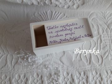 Svatební pokladnička se srdíčky a kytičkami