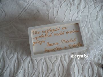 Svatební pokladnička se srdíčky a kytičkami