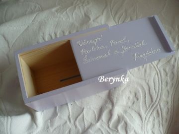 Svatební pokladnička se srdíčky a kytičkami