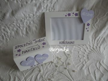 Svatební pokladnička se srdíčky a kytičkami