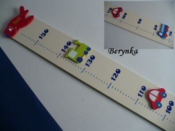 Dřevěné dekorace - modrá a červená