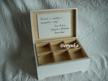 Svatební bedýnka se stromem a panáčkami- podle oznámení