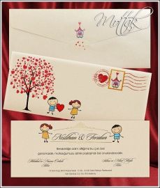 Svatební bedýnka se stromem a panáčkami- podle oznámení
