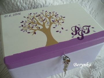 Svatební bedýnka - strom s monogramy - podle oznámení