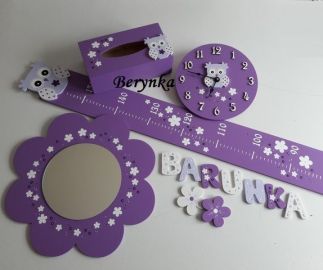 Dřevěné dekorace - odstíny fialové