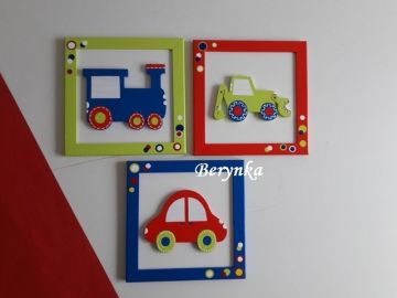 Dřevěné dekorace - barevná kolečka