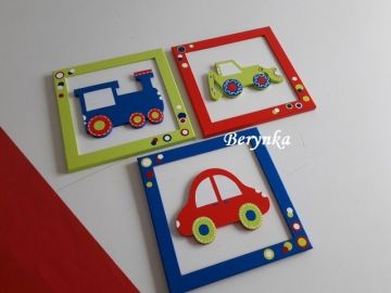 Dřevěné dekorace - barevná kolečka