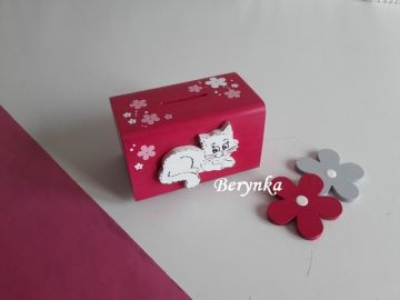 Dřevěné dekorace - růžová, šedá, malinová