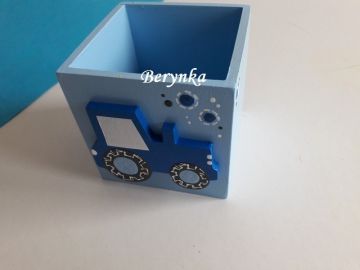 Dřevěné dekorace - modré s černou