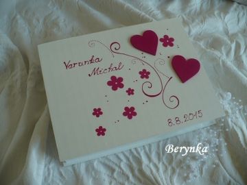 Svatební krabička se spirálkami a kytičkami