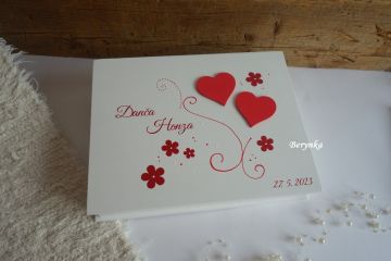 Svatební krabička se spirálkami a kytičkami