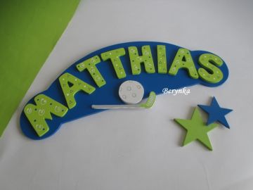 Jmenovka s florbalem