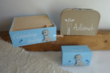 Dřevěná pokladnička s pejskem