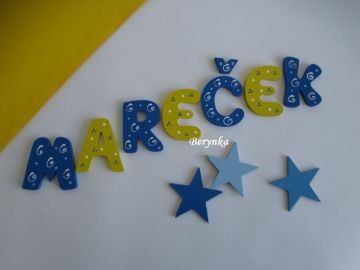 Dekorace v modré se žlutou