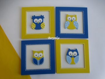 Dekorace v modré se žlutou