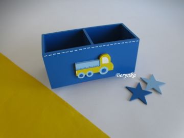 Dekorace v modré se žlutou