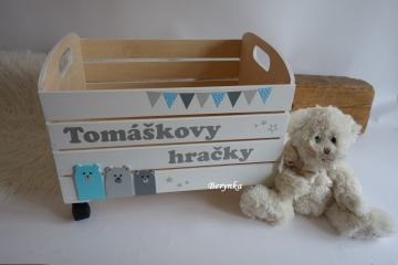 Dřevěná bedýnka v nordic stylu