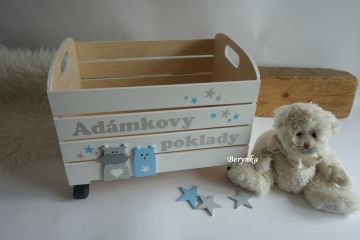 Dřevěná bedýnka v nordic stylu