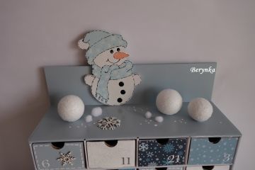 Adventní kalendář *světle modrý* se sněhulákem - různá provedení