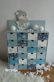 Adventní kalendář *světle modrý* se sněhulákem - různá provedení