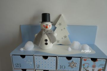 Adventní kalendář *světle modrý* se sněhulákem - různá provedení