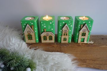Adventní dřevěné svícny