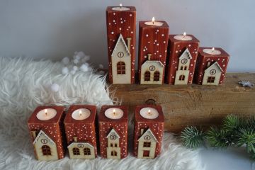 Adventní dřevěné svícny