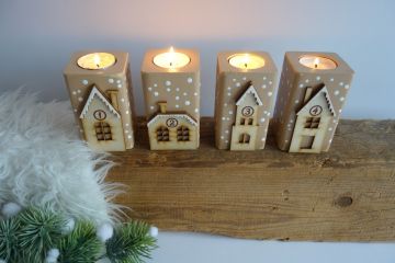 Adventní dřevěné svícny